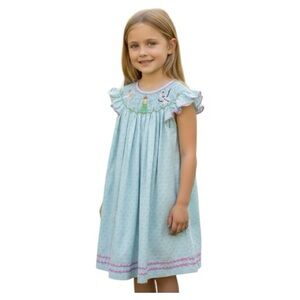 Shrimp & Grits Kids Smocked Dress- Size 5